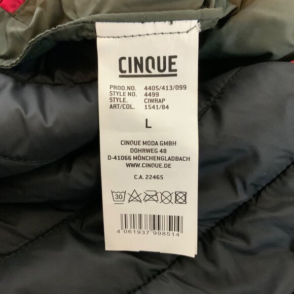 Cinque Jacket Mens Large Olive Green Lightweight Packable Puffer Down-Free - Picture 7 of 9